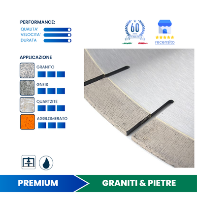 DISCO DIAMANTATO DA GRANITO PER FRESA A PONTE